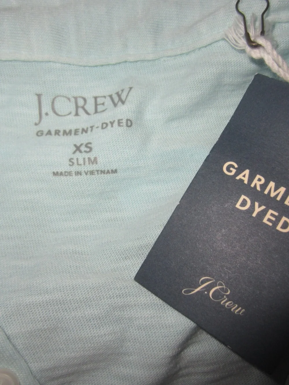 NWT J. Crew Garment Dyed Slub Cotton Polo in Teal - Size XS
